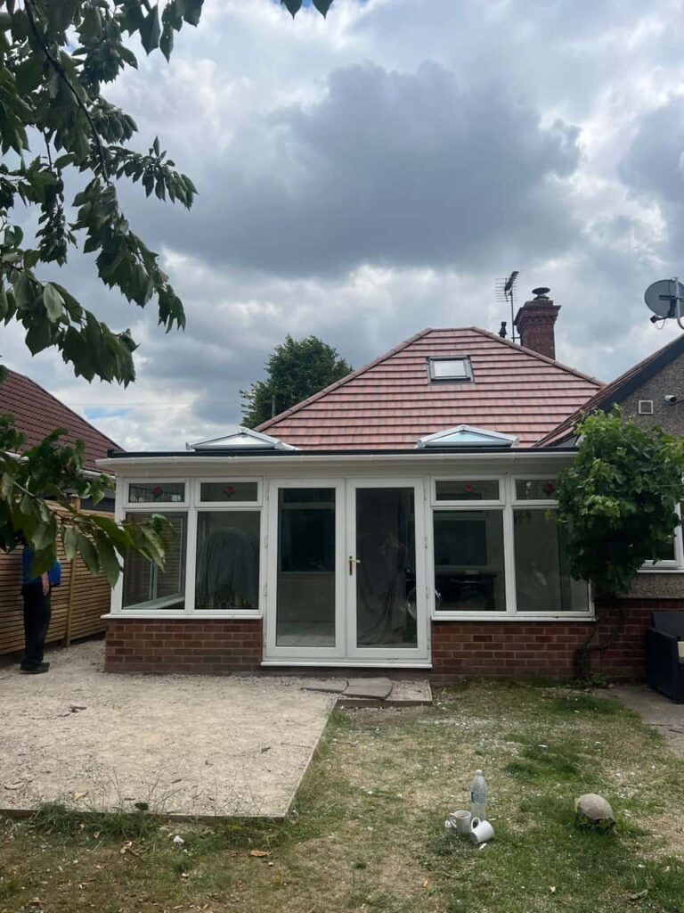 This is a photo of a hipped roof on a bungalow that has just had roof repairs carried out. Works carried out by Darlaston Roofing Repairs